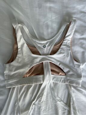 lululemon athletica White Sports Bra with Nude Lining